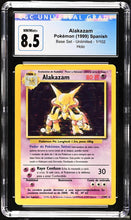 Load image into Gallery viewer, CGC 8.5 SPANISH Alakazam Base Set Holo (Graded Card)