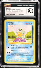 Load image into Gallery viewer, CGC 9.5 SPANISH Squirtle Base Set (Graded Card)