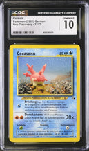 Load image into Gallery viewer, CGC GEM 10 German Corsola Neo Discovery (Graded Card)