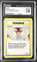 Load image into Gallery viewer, CGC GEM 10 Fervor Trainer Gym Challenge (Graded Card)