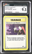 Load image into Gallery viewer, CGC 9.5 Giovanni's Last Resort Rare Gym Challenge (Graded Card)