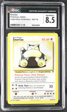 Load image into Gallery viewer, CGC 8.5 Snorlax Legendary Collection Uncommon (Graded Card)