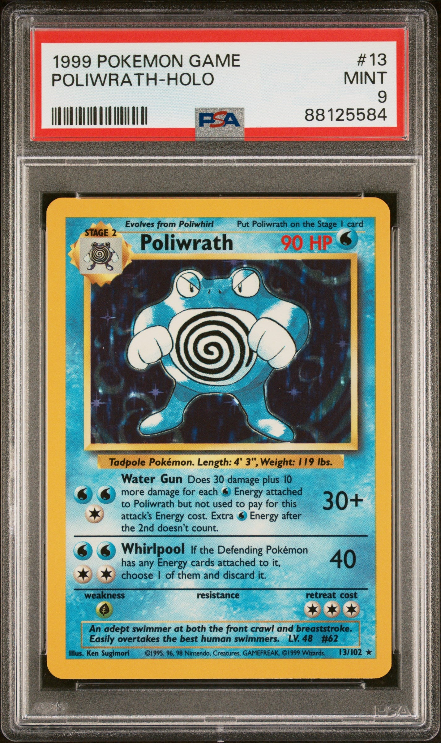PSA 9 Poliwrath Base Set Holo (Graded Card)