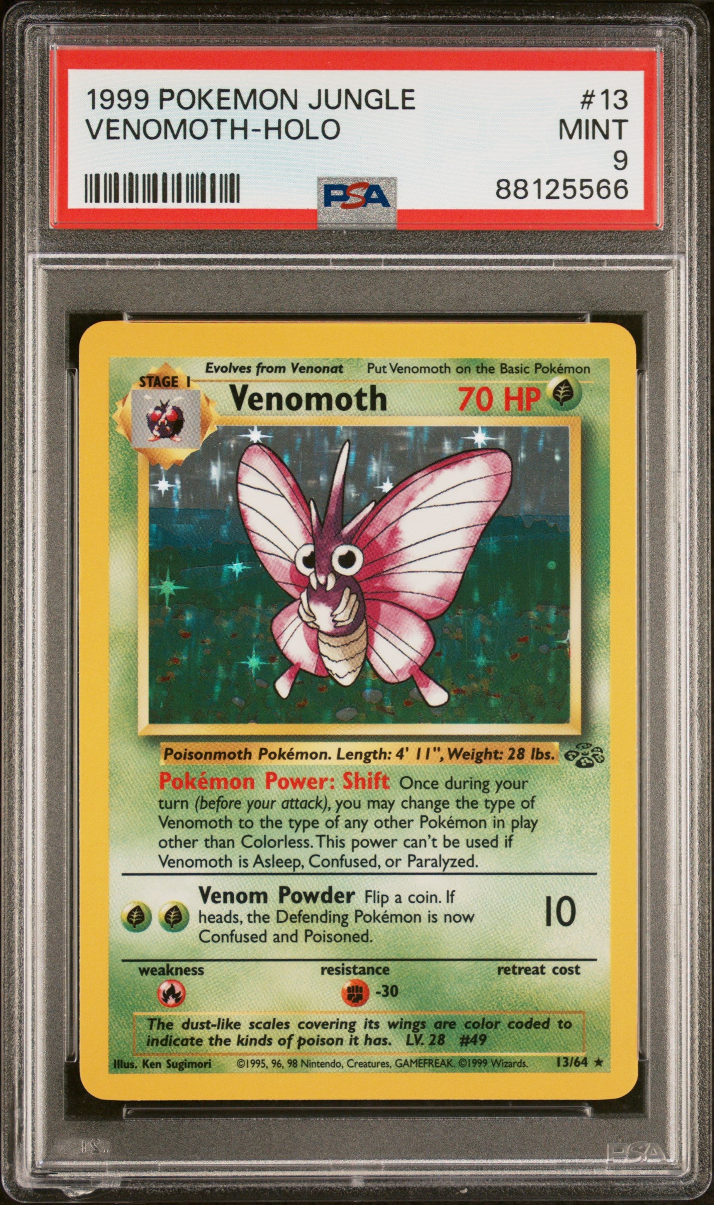 PSA 9 Venomoth Jungle Holo (Graded Card)