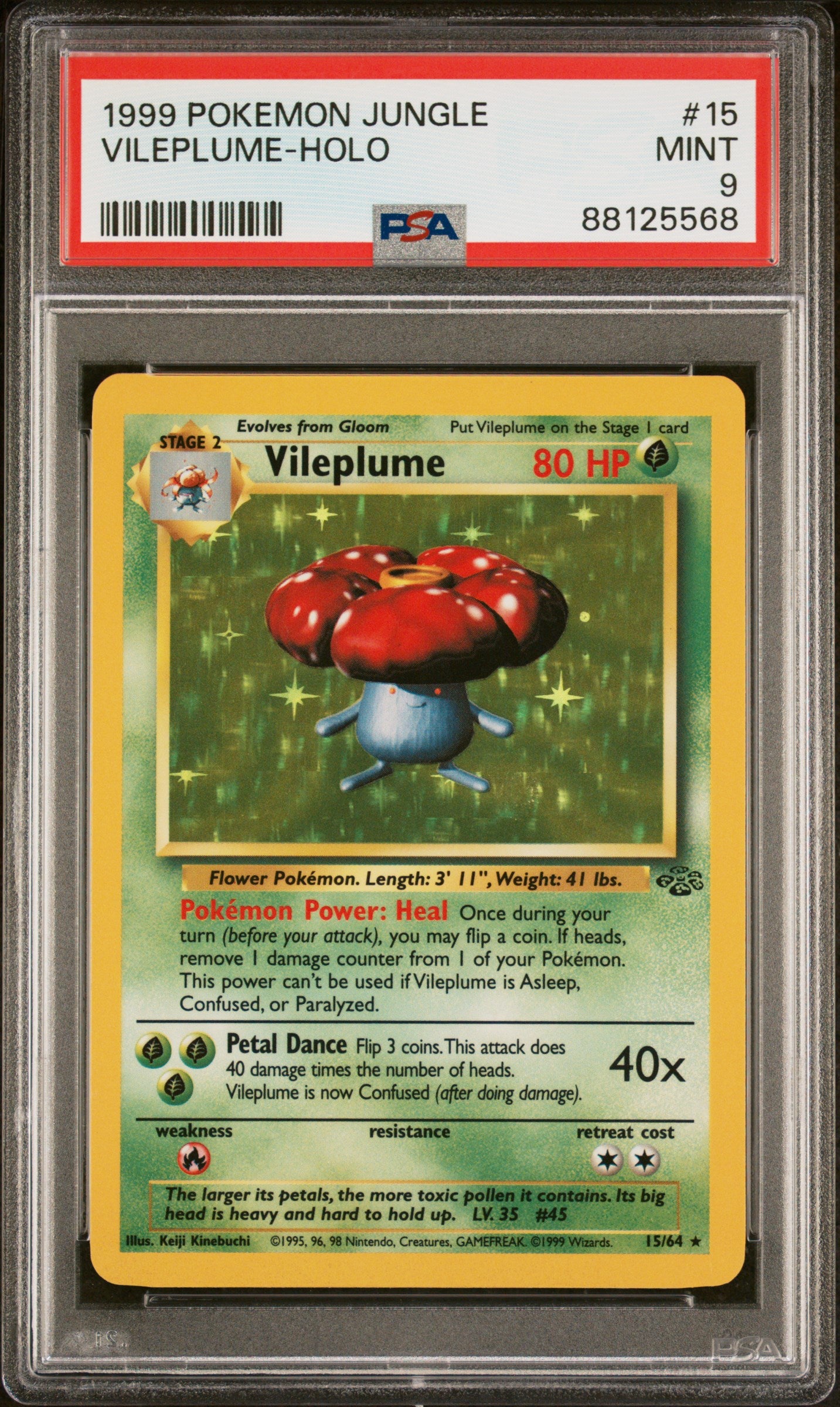 PSA 9 Vileplume Jungle Holo (Graded Card)