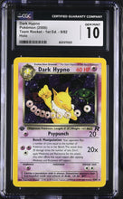 Load image into Gallery viewer, CGC GEM 10 Dark Hypno Holo 1st Edition (Graded Card)
