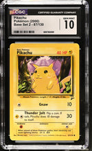 Load image into Gallery viewer, CGC GEM 10 Pikachu Base 2 (Graded Card)