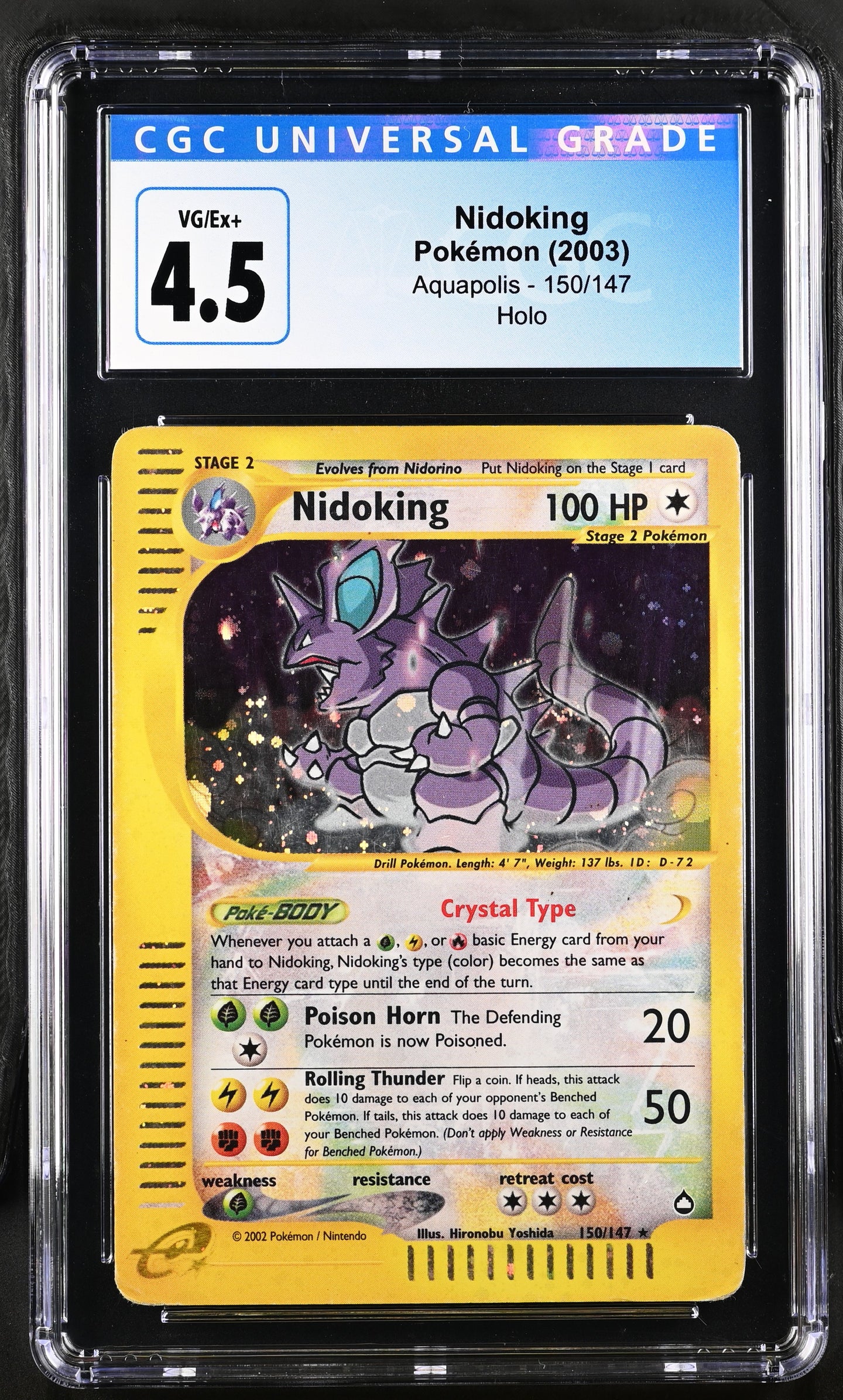 CGC 4.5 Nidoking Crystal Holo (Graded Card)