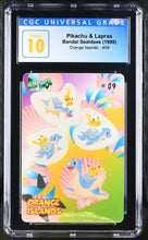 Load image into Gallery viewer, CGC PRIS 10 Japanese Pikachu & Lapras Sticker Card (Graded Card)