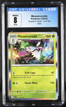 Load image into Gallery viewer, CGC 8 ERROR Meowscarada Partial Crimp Holo (Graded Card)