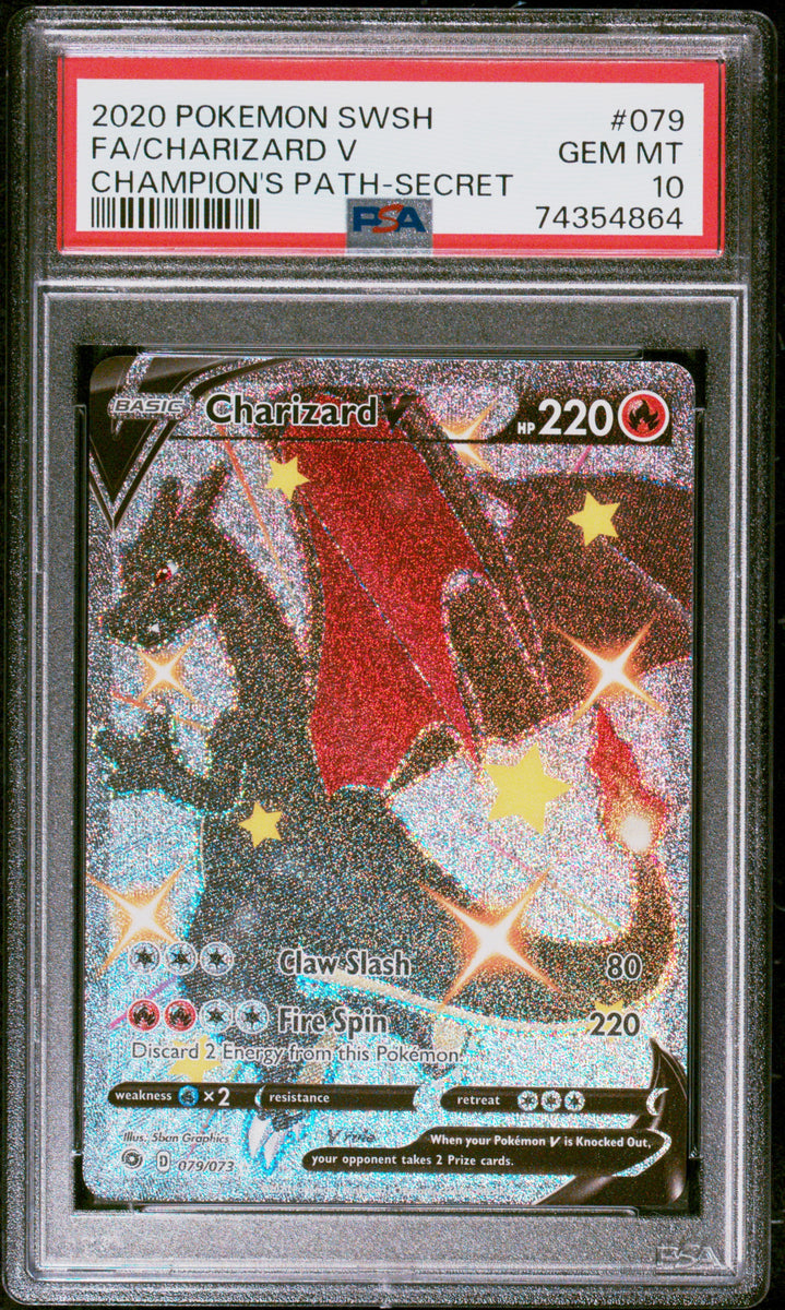 2020 Pokémon Champion's Path Charizard V Full Art — PSA 10