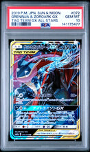 Load image into Gallery viewer, PSA 10 Japanese Greninja & Zoroark GX Tag Team (Graded Card)
