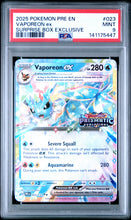 Load image into Gallery viewer, PSA 9 Vaporeon ex Stamped Promo (Graded Card)