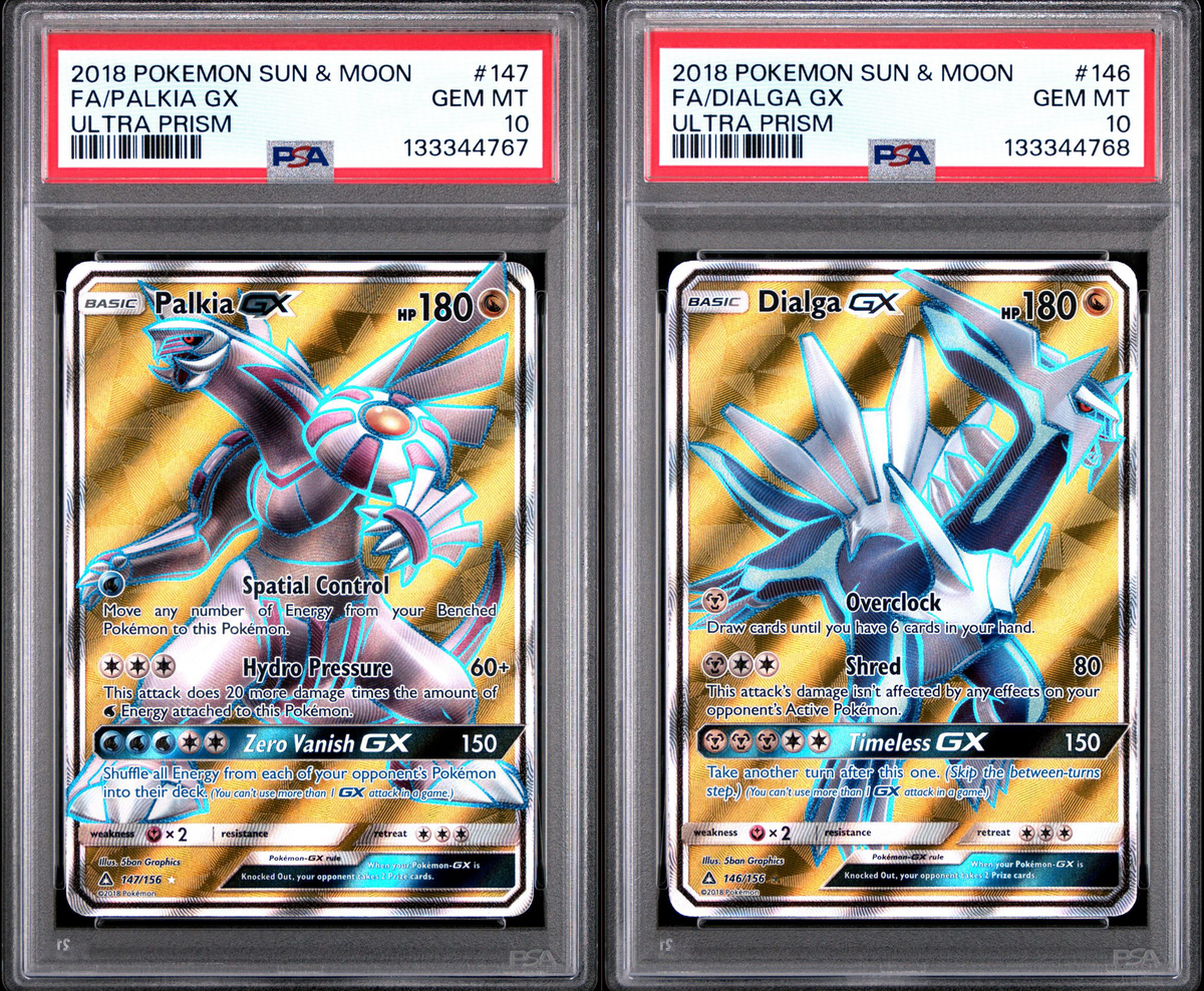 PSA 10 Palkia GX & Dialga GX Full Art SEQUENTIAL SET (Graded Card