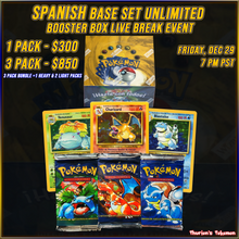 Load image into Gallery viewer, VINTAGE BOX BREAK EVENT 12/29 - SPANISH Base Set Unlimited (Personal Break)