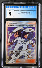 Load image into Gallery viewer, CGC 9 Aether Foundation Employee Full Art Trainer (Graded Card)