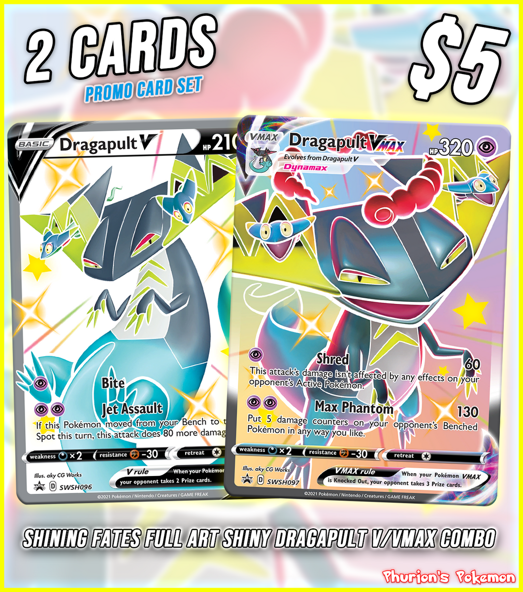Shiny Dragapult V/VMAX Promo Card Bundle (Singles) (Promos) Phurion Shiny Dragapult V/VMAX Promo Card Bundle (Singles) (Promos) Phurion