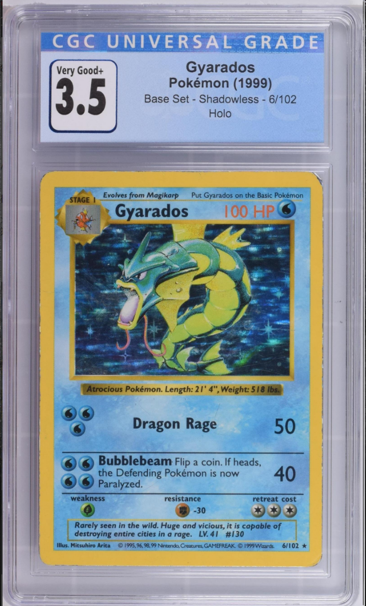 Cgc 3.5 Shadowless Gyarados Holo (graded Card) – Phurion