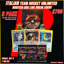 Load image into Gallery viewer, VINTAGE BOX BREAK EVENT 10/6 - ITALIAN Team Rocket Unlimited (Personal Break)
