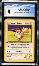 Load image into Gallery viewer, CGC 9 Lt. Surge's Eevee 1st Edition (Graded Card)
