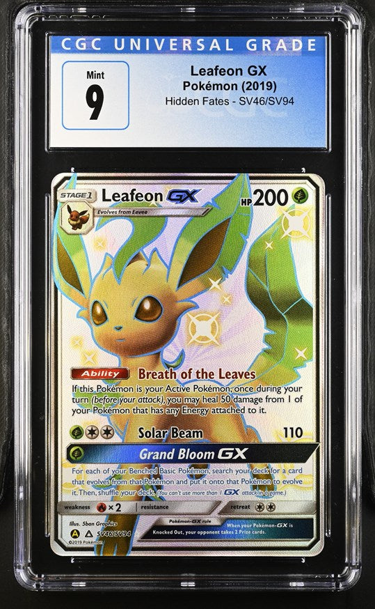 CGC 9 Leafeon GX Full Art Shiny (Graded Card)