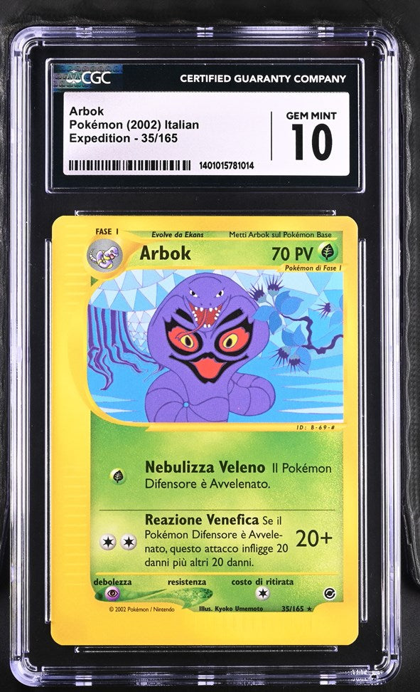 CGC GEM 10 Italian Arbok Non Holo Rare (Graded Card)