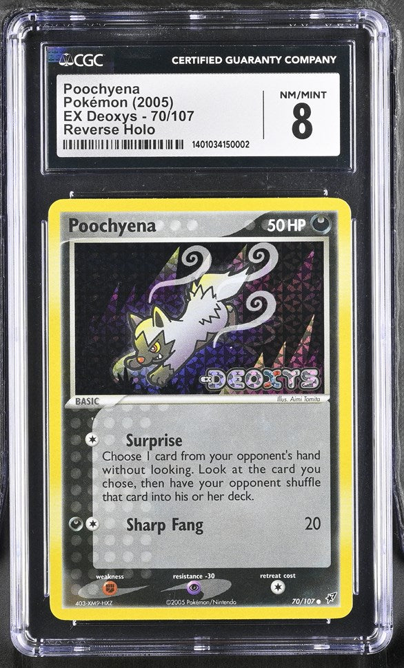 CGC 8 Poochyena Prism Reverse Holo (Graded Card)