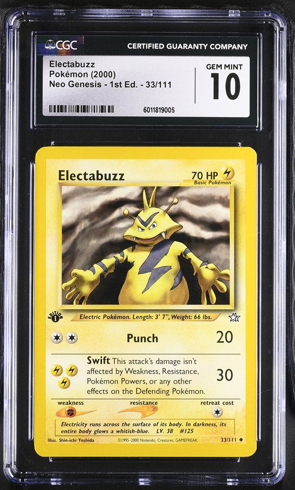 CGC GEM 10 Electabuzz 1st Edition Neo Genesis (Graded Card) Phurion CGC GEM 10 Electabuzz 1st Edition Neo Genesis (Graded Card) Phurion