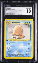 Load image into Gallery viewer, CGC GEM 10 Piloswine 1st Edition Neo Genesis (Graded Card)
