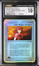 Load image into Gallery viewer, CGC GEM 10 German Team Magma Schemer Reverse Holo (Graded Card)
