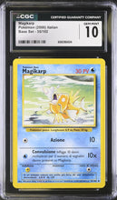 Load image into Gallery viewer, CGC GEM 10 Italian Magikarp Base Set Unlimited (Graded Card)
