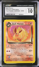 Load image into Gallery viewer, CGC GEM 10 Italian Dark Flareon Rocket Unlimited (Graded Card)
