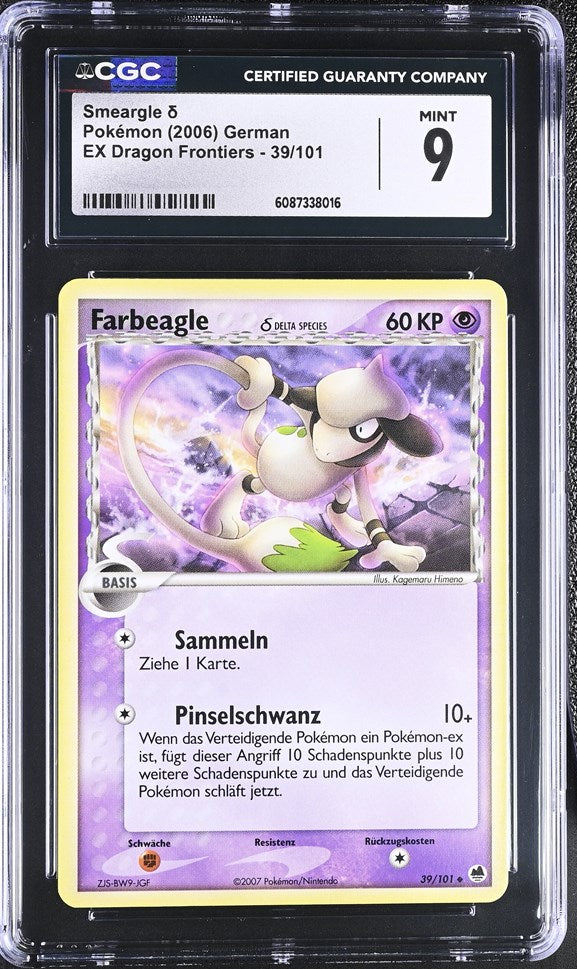 CGC 9 German Smeargle δ Dragon Frontiers (Graded Card)