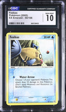 Load image into Gallery viewer, CGC GEM 10 Feebas EX Emerald (Graded Card)
