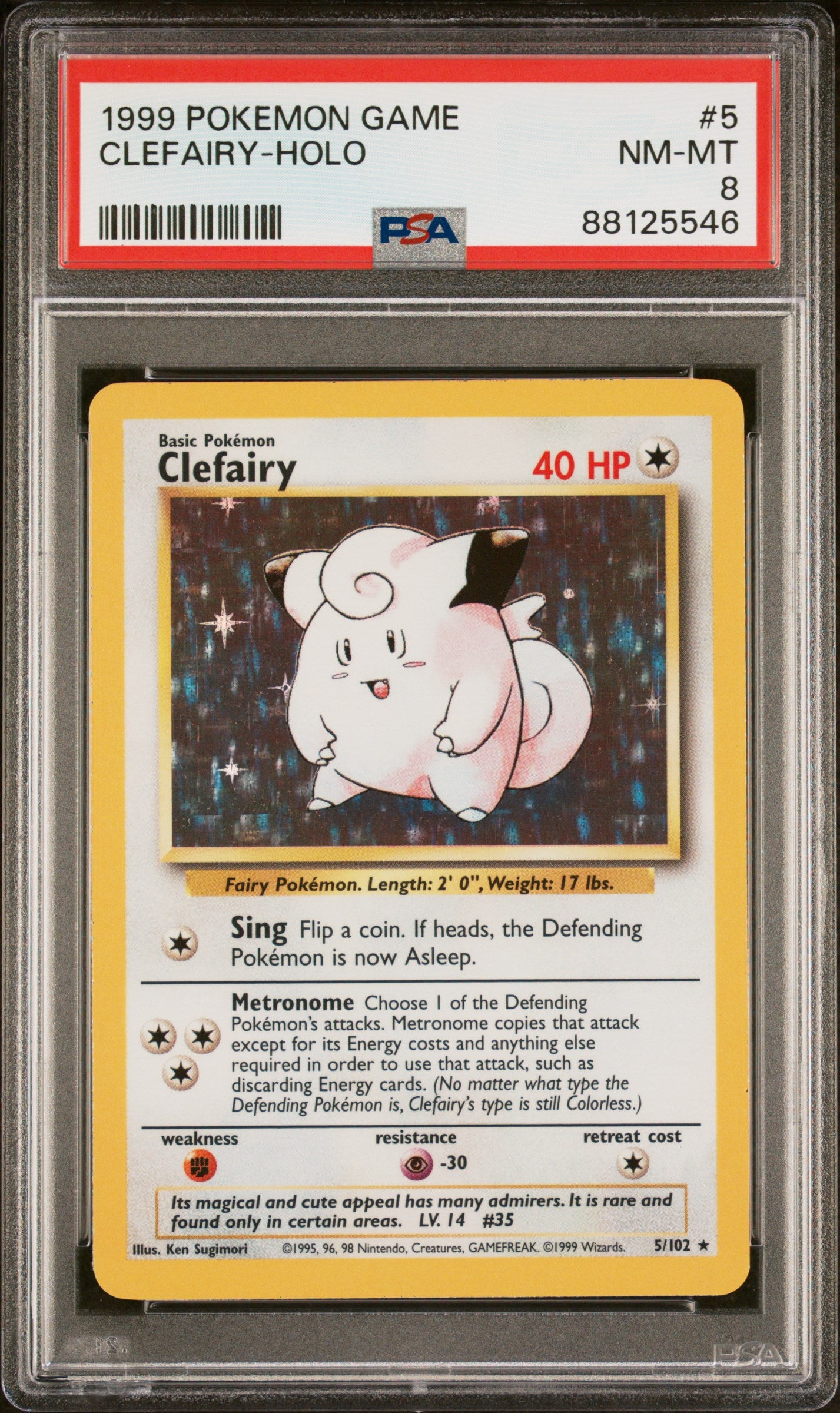 PSA 8 Clefairy Base Set Holo (Graded Card)