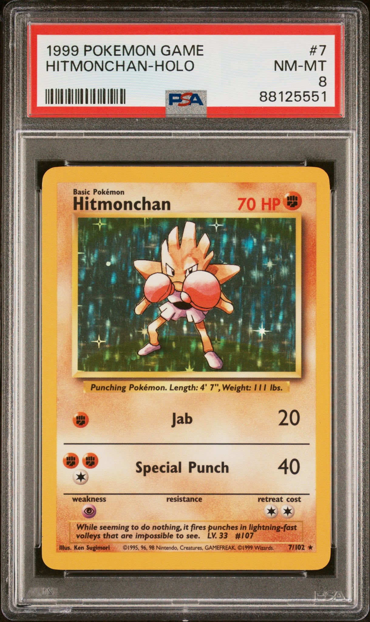 PSA 8 Hitmonchan Base Set Holo (Graded Card) Phurion PSA 8 Hitmonchan Base Set Holo (Graded Card) Phurion
