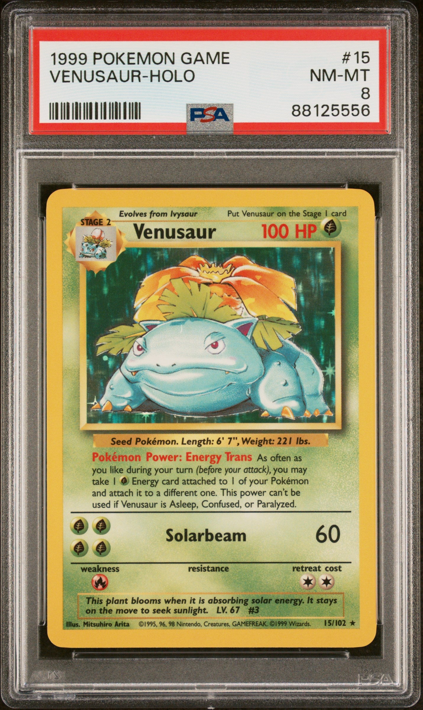 PSA 8 Venusaur Base Set Holo (Graded Card)