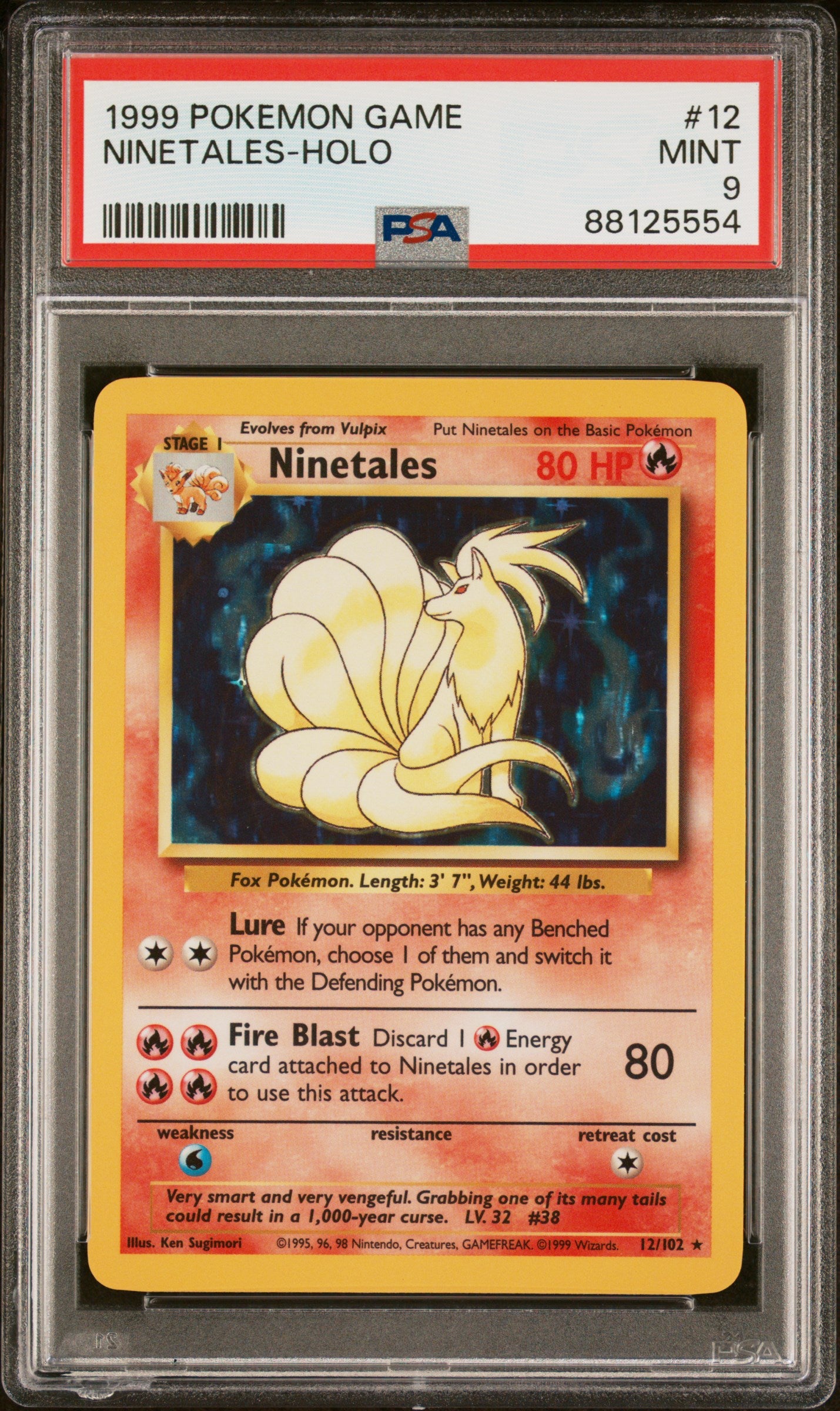 PSA 9 Ninetales Base Set Holo (Graded Card)