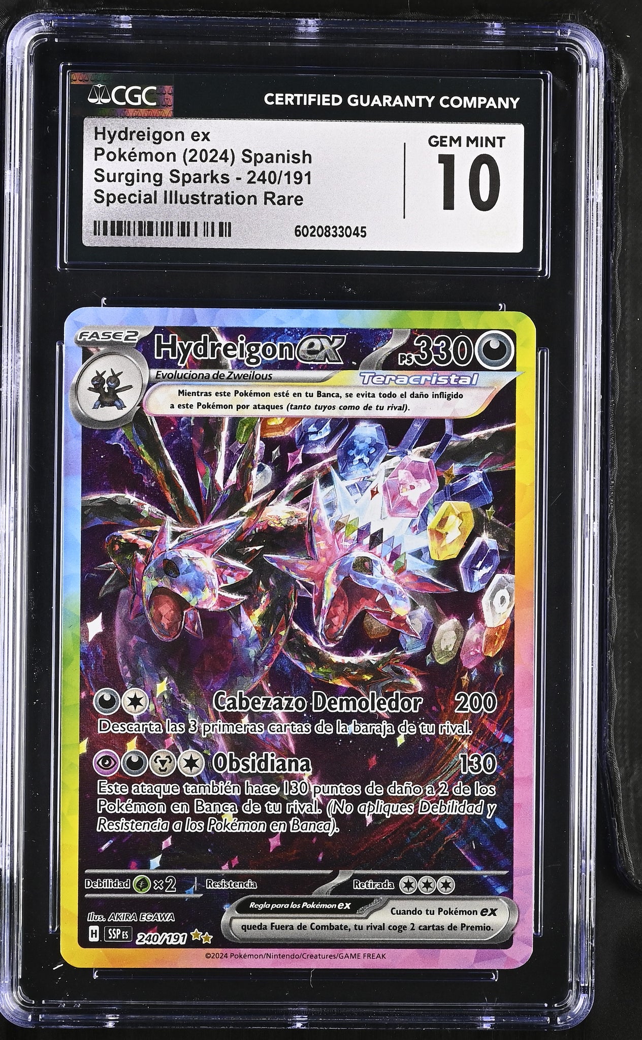 CGC GEM 10 SPANISH Hydreigon ex Special Illustration Rare (Graded Card Phurion CGC GEM 10 SPANISH Hydreigon ex Special Illustration Rare (Graded Card Phurion