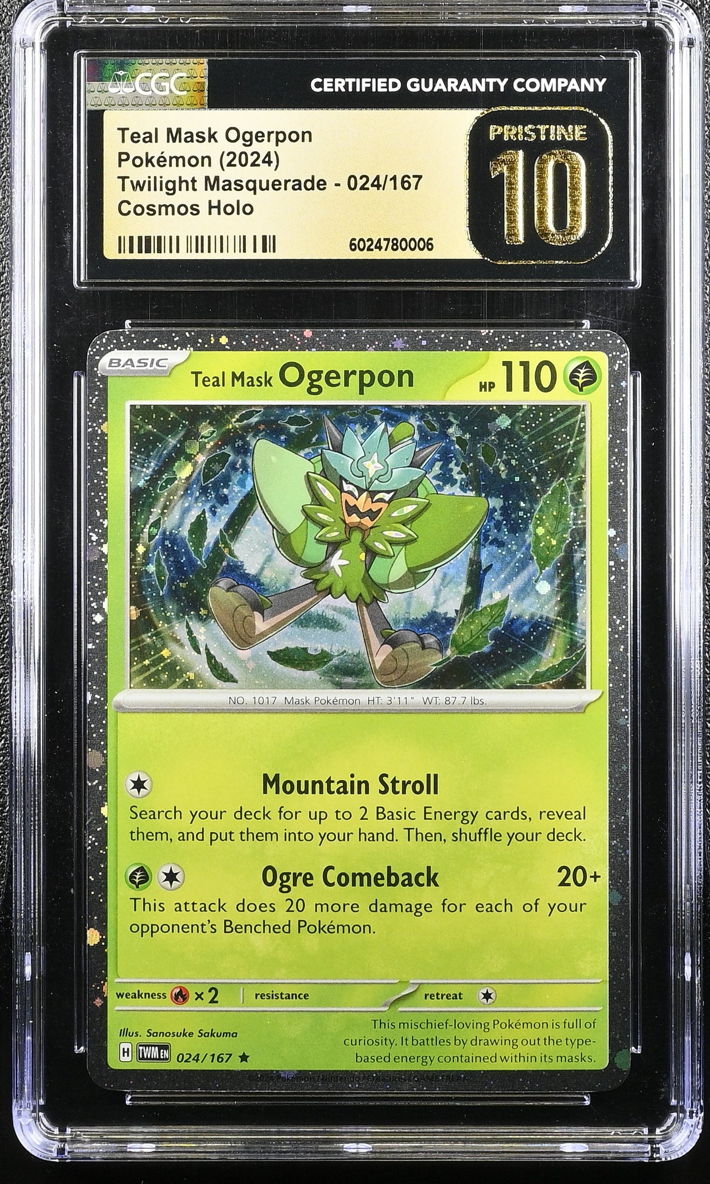 CGC PRISTINE 10 Teal Mask Ogerpon Cosmos Holo Promo (Graded Card