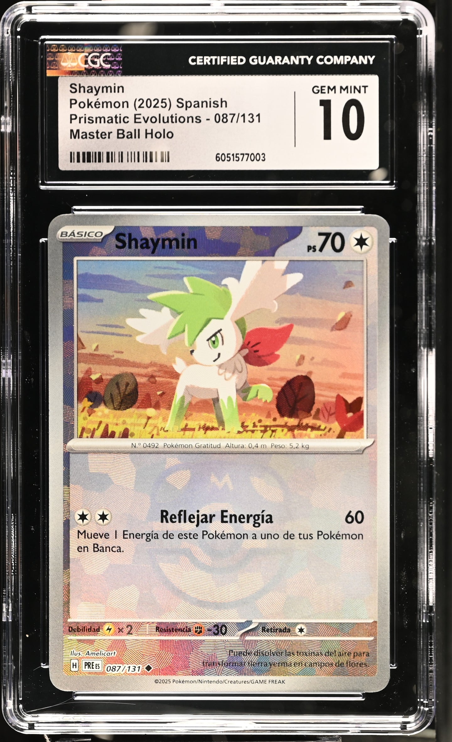 CGC GEM 10 SPANISH Shaymin Master Ball Reverse Holo (Graded Card)