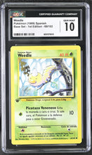 Load image into Gallery viewer, CGC GEM 10 SPANISH Weedle 1st Edition Base Set (Graded Card)
