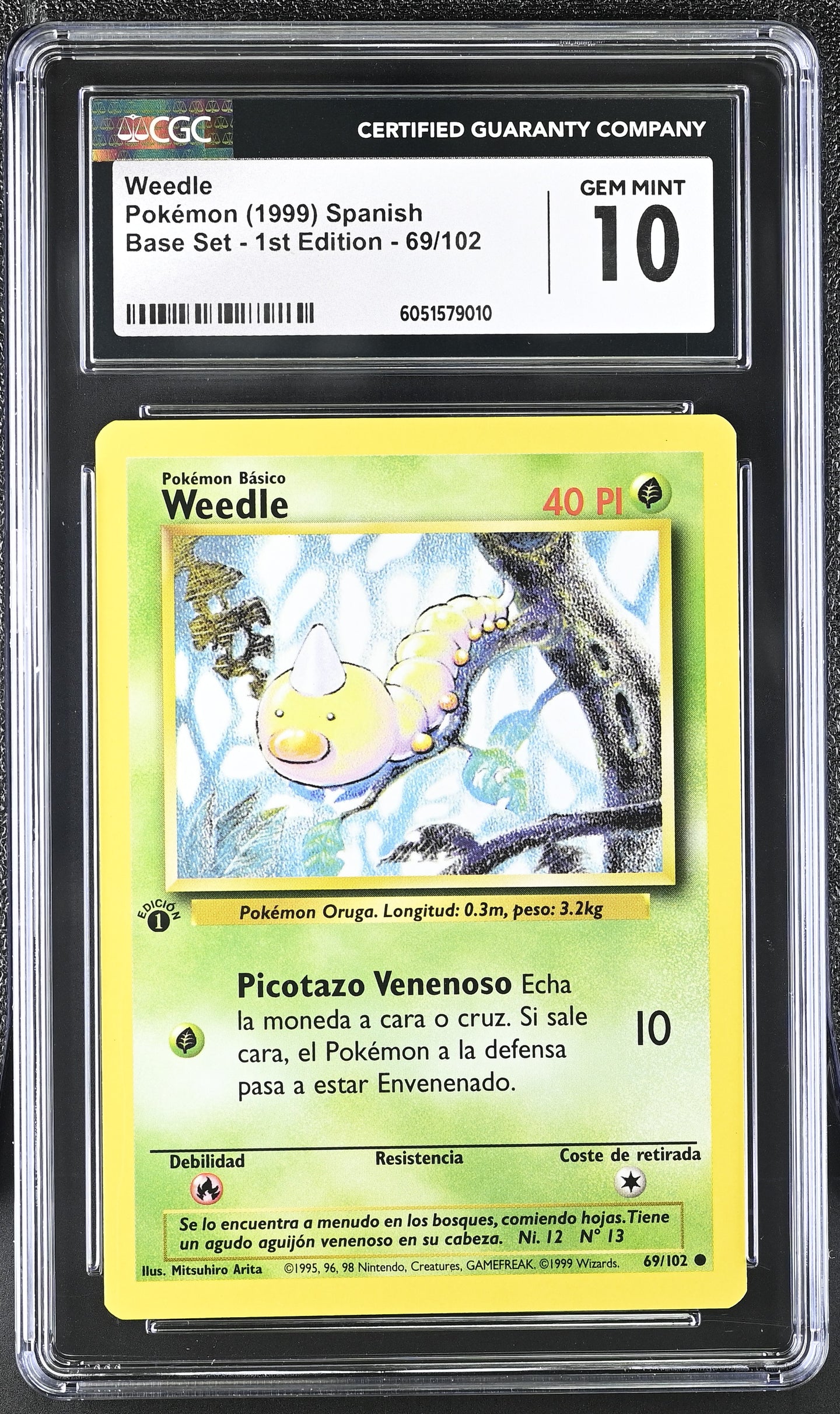 CGC GEM 10 SPANISH Weedle 1st Edition Base Set (Graded Card)