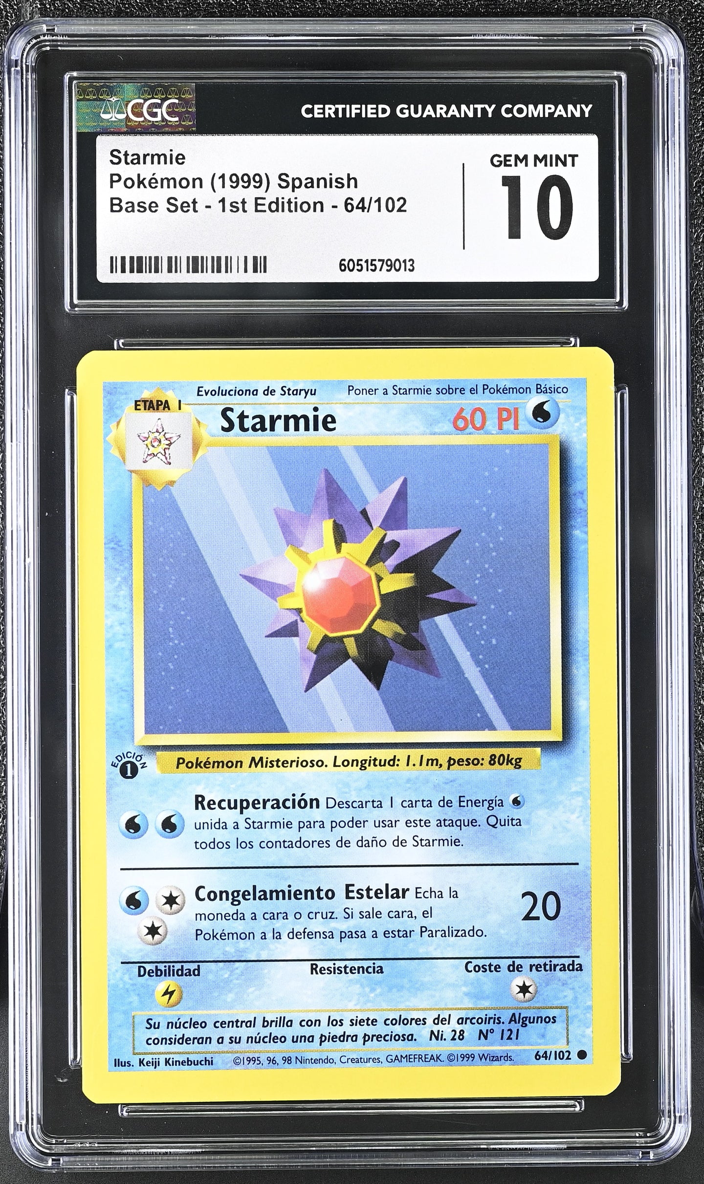 CGC GEM 10 SPANISH Starmie 1st Edition Base Set (Graded Card)