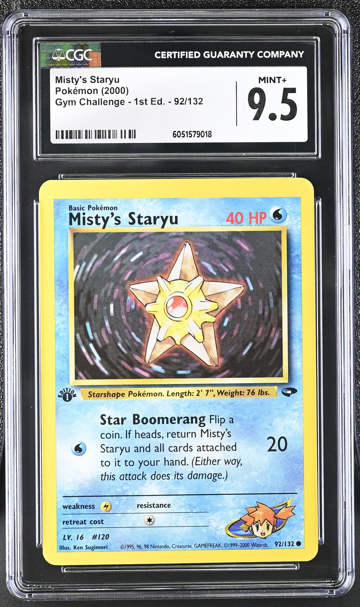CGC 9.5 Misty's Staryu 1st Edition (Graded Card)