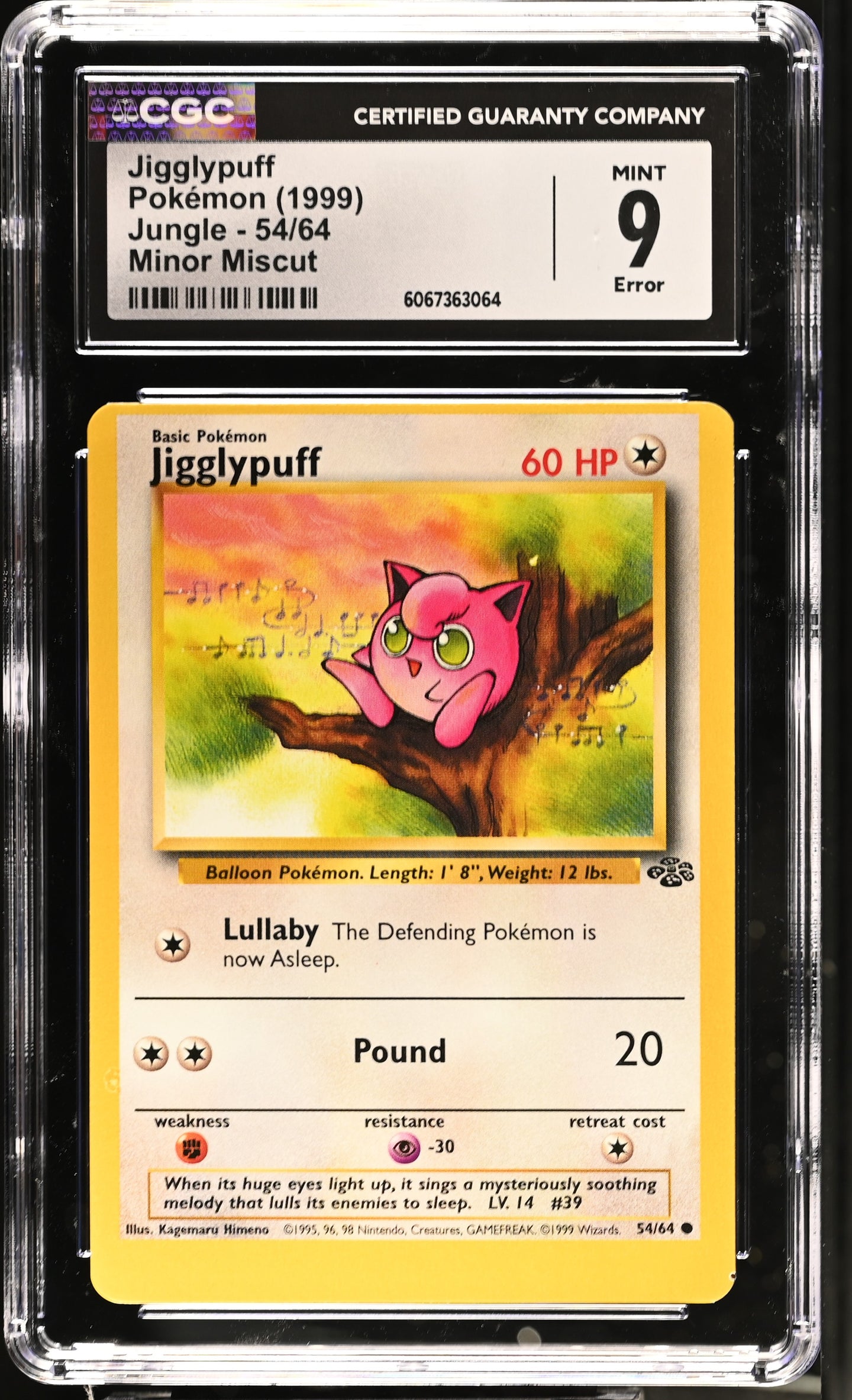 CGC 9 ERROR Jigglypuff Jungle - Minor Miscut (Graded Card)