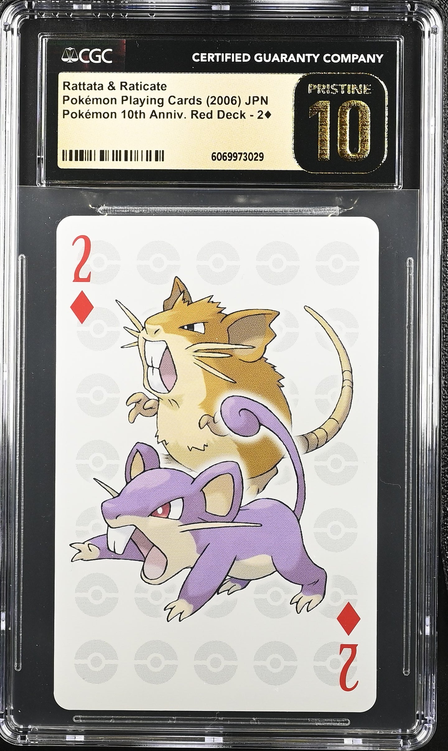 CGC PRISTINE 10 Japanese Rattata & Raticate Playing Card (Graded Card)