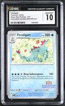 Load image into Gallery viewer, CGC GEM 10 Feraligatr Illustration Promo (Graded Card)
