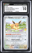 Load image into Gallery viewer, CGC GEM 10 Eevee Pokemon Day Reverse Cosmos Promo (Graded Card)
