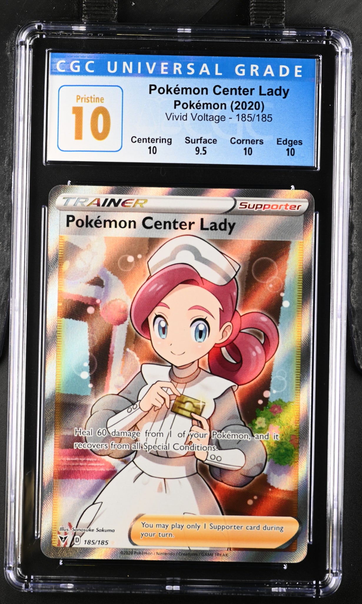CGC PRISTINE 10 Pokemon Center Lady Full Art Trainer (Graded Card) Phurion CGC PRISTINE 10 Pokemon Center Lady Full Art Trainer (Graded Card) Phurion